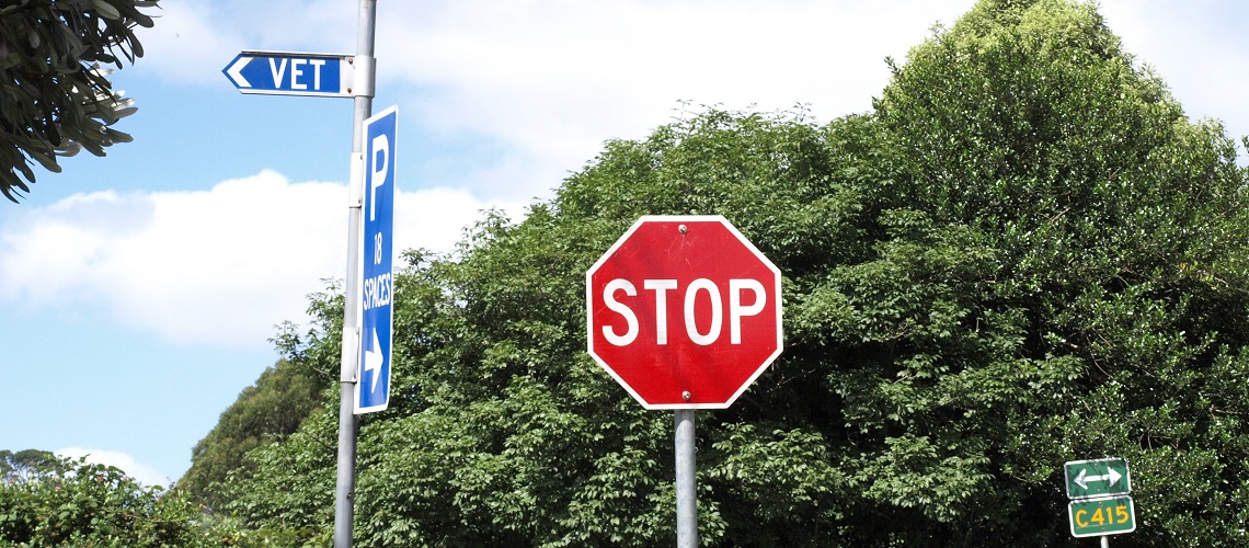 Stop sign in Australia