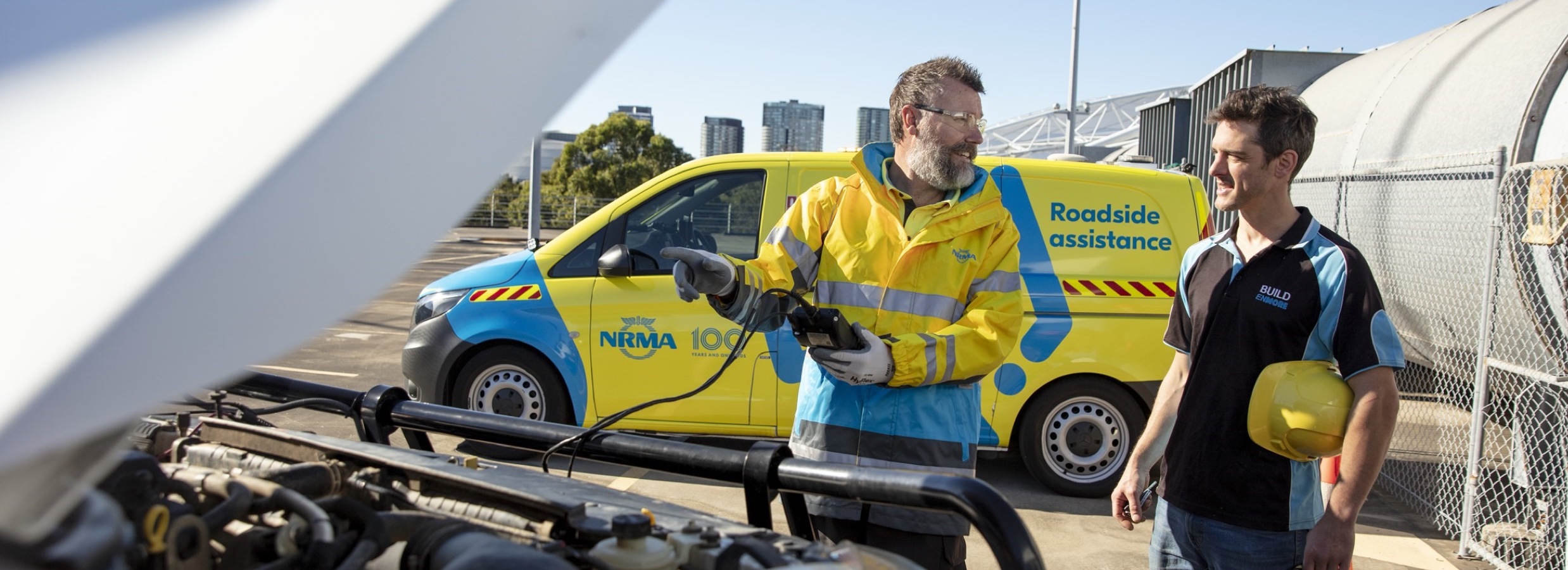 NRMA roadside assistance helping a business owner