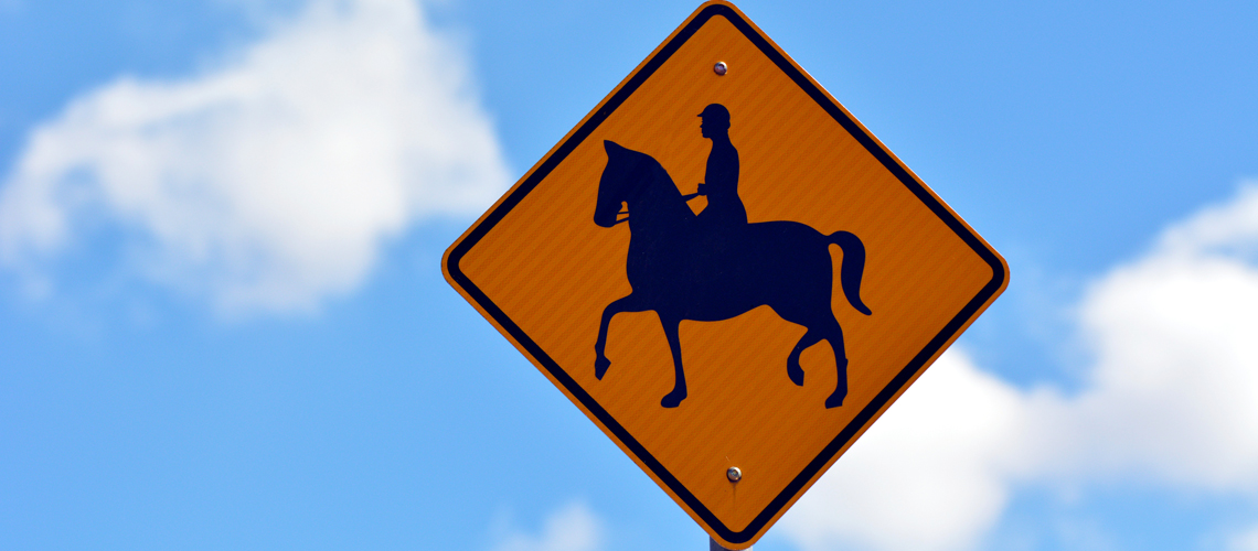Australian road sign signaling horses 