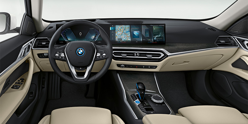 2022 BMW i4 electric vehicle EV car interior