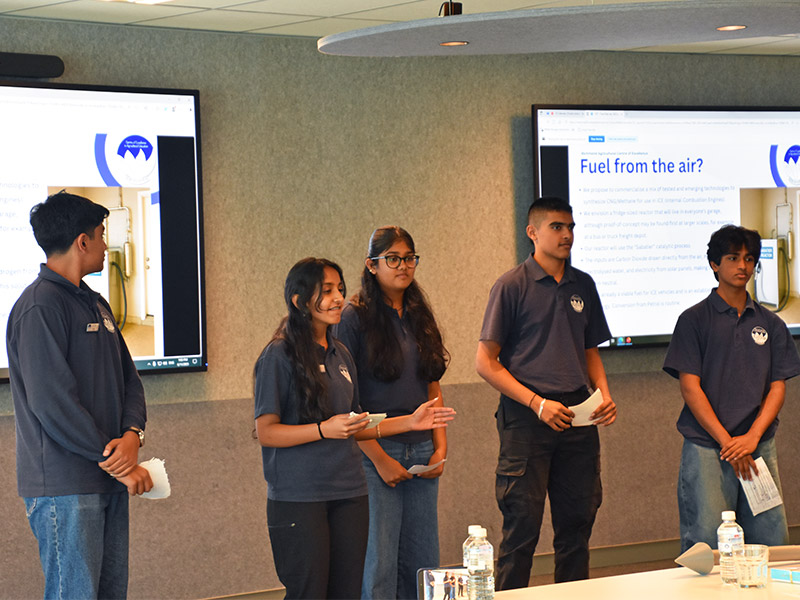 Students from Richmond Centre of Excellence in Agricultural Education presenting at the finals