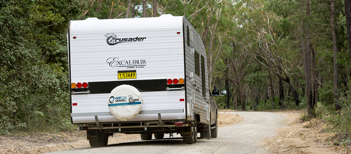 Caravan driving off road