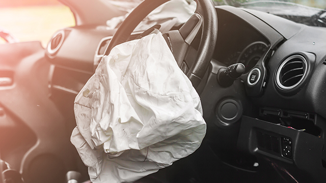 Airbag deflated in car