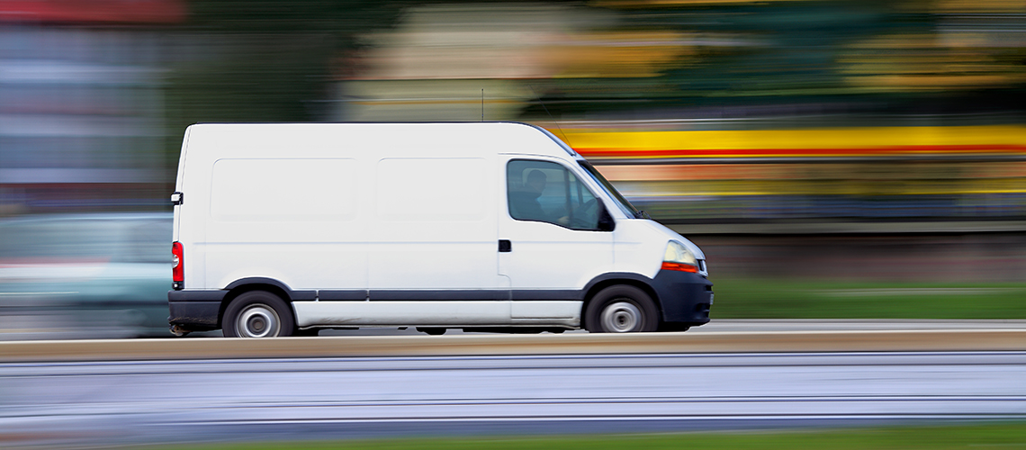 Business Van travelling on highway