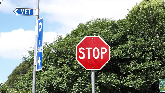 Car stop sign Australia