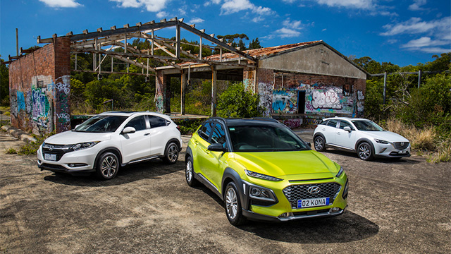 Small Suv Comparison Mazda Cx 3 Vs Honda Hr V Vs Hyundai Kona The Nrma