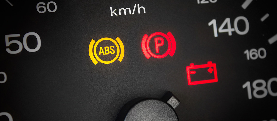 Warning lights and symbols on car's dashboard 