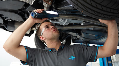 NRMA mechanic servicing a car