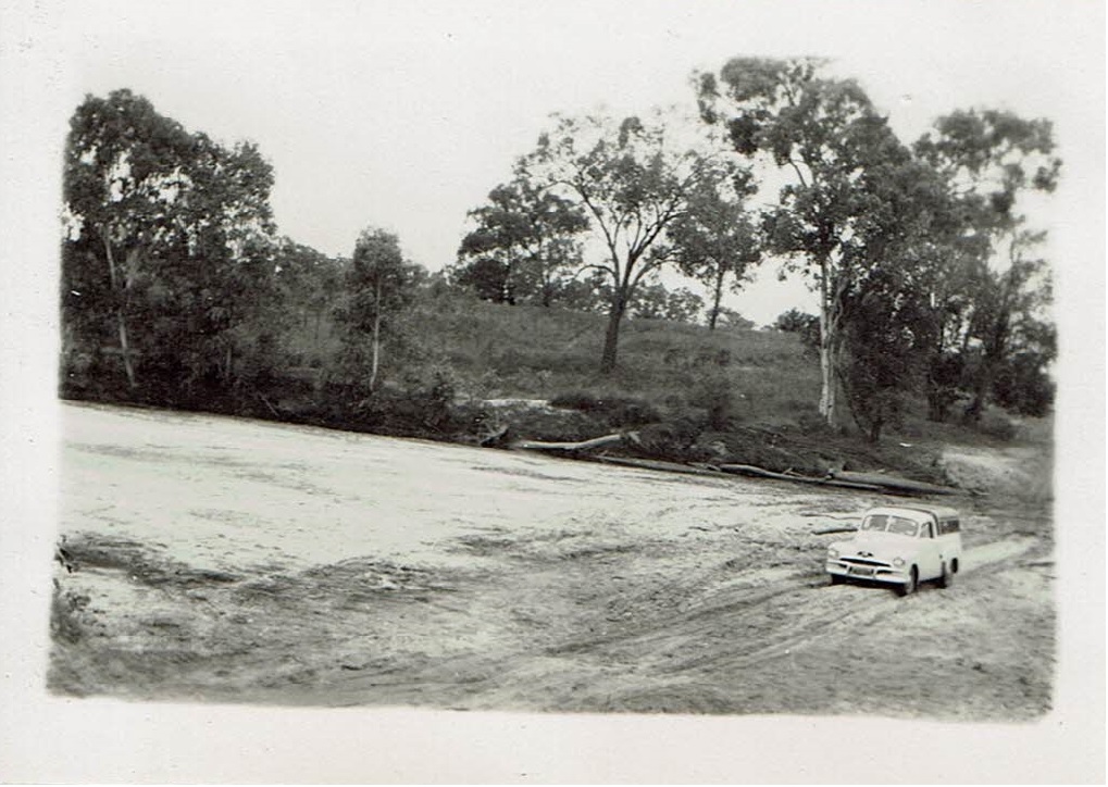 Sue's 1954 road trip - On the highway near Pentland Qld