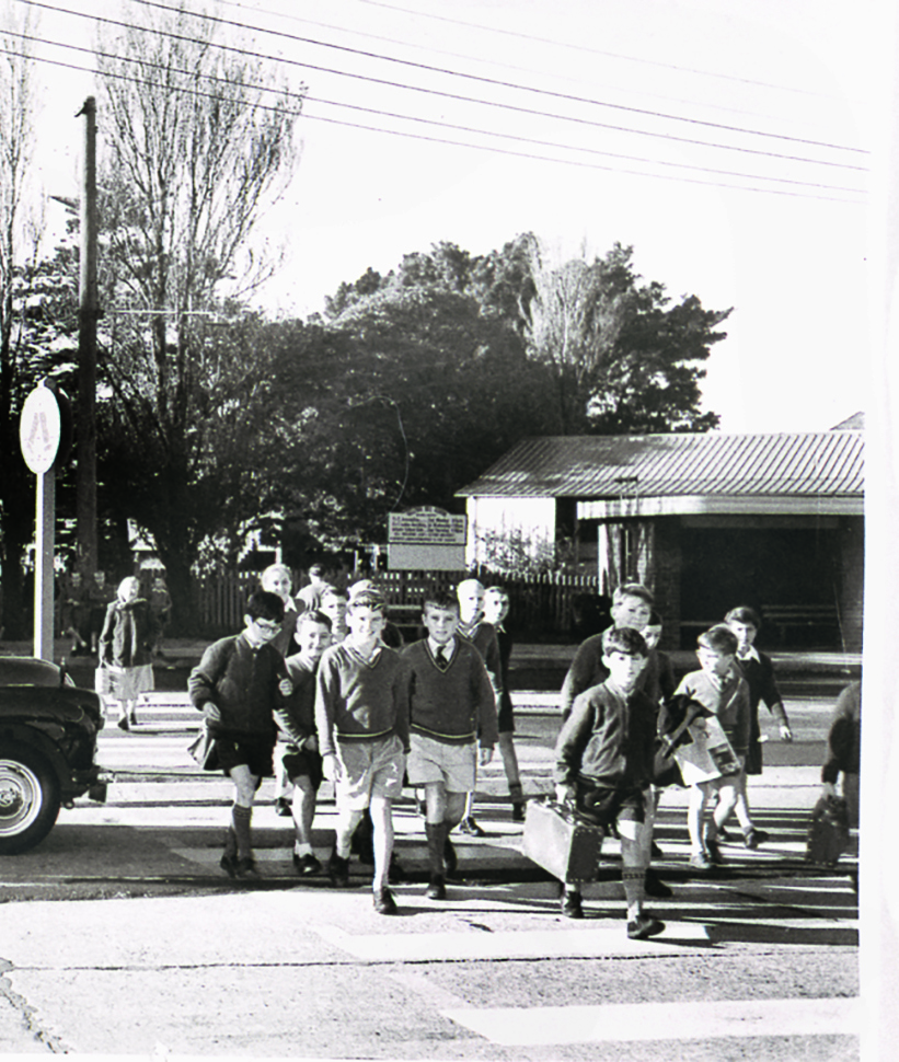 School crossing in the 1950s