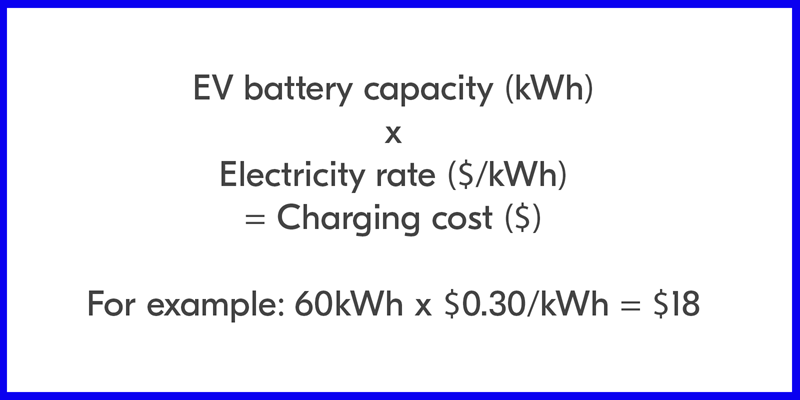 EV charge cost formula