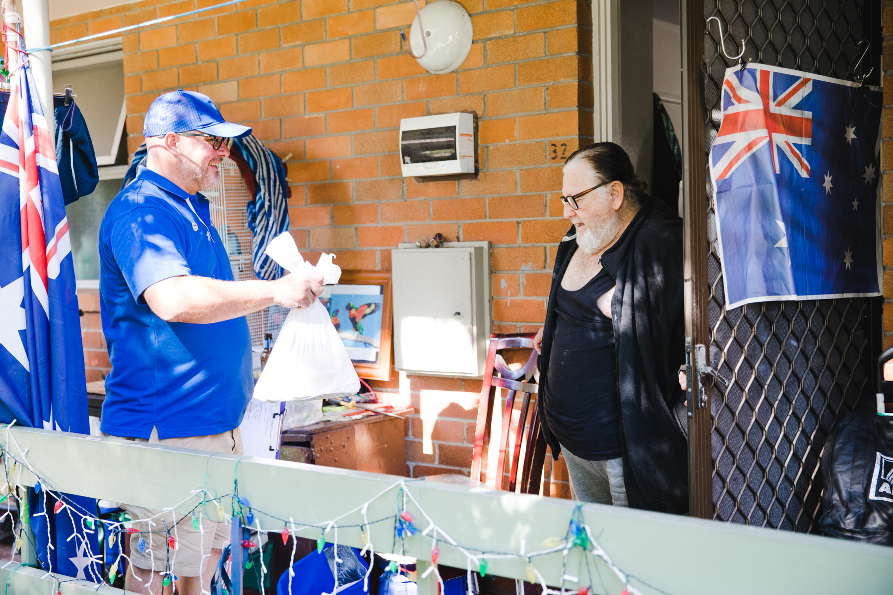 NRMA volunteer staff delivering goods to the vulnerable elderly and selfisolating