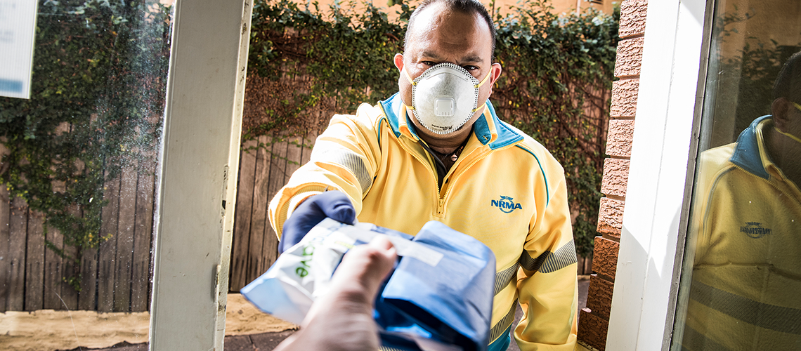 PLH NRMA Patrol Nik Panas delivering medicines to the vulnerable, elderly and isolated in partnership with The Pharmacy Guild of Australia NSW Branch header