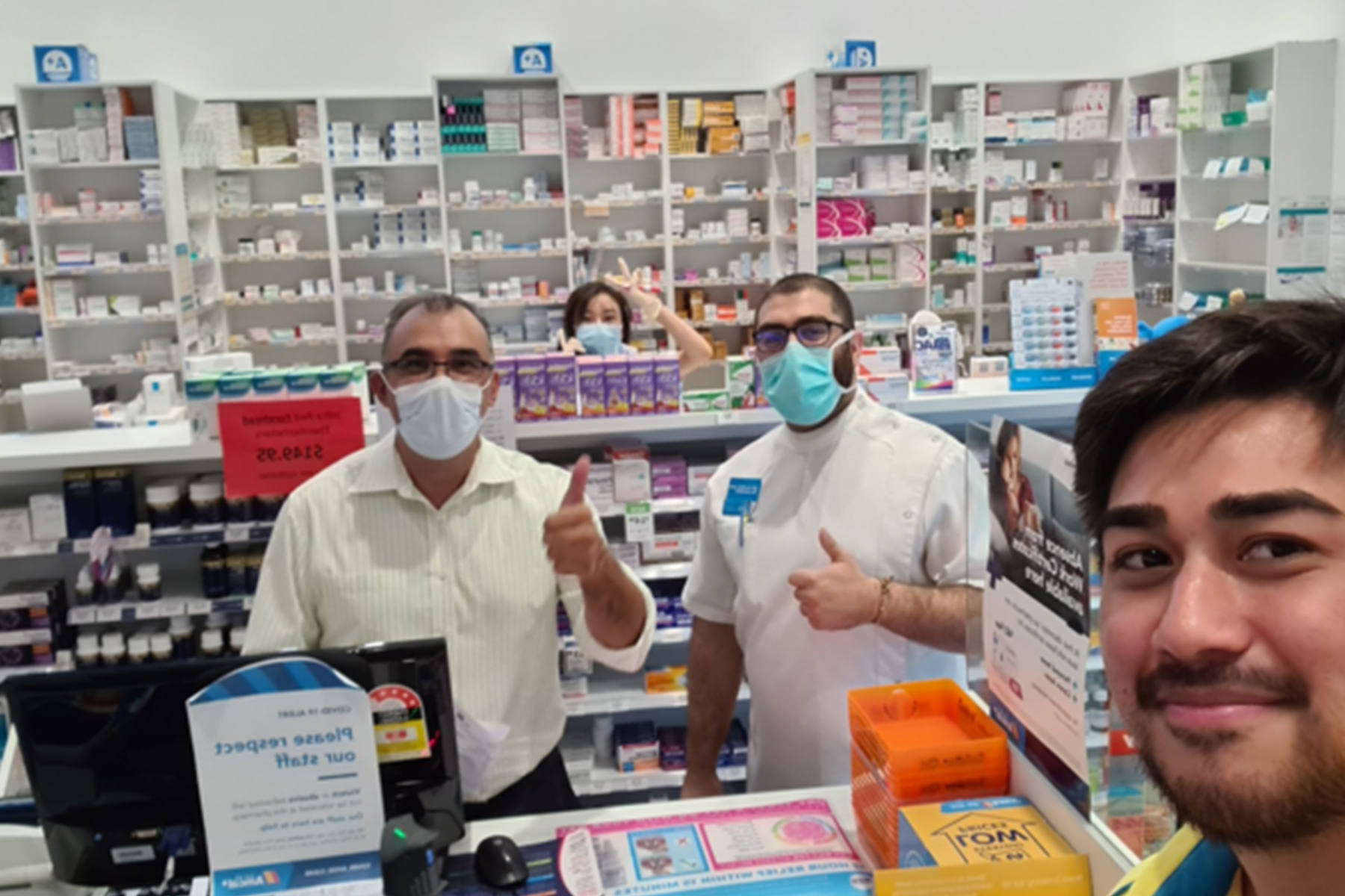 PLH NRMA Patrol Masai Ornek picking up medicines from a pharmacy to deliver to the vulnerable, elderly and isolated