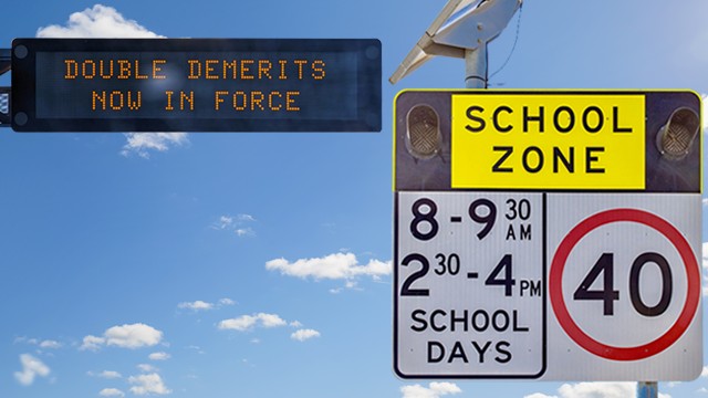Double demerit and school zone signs