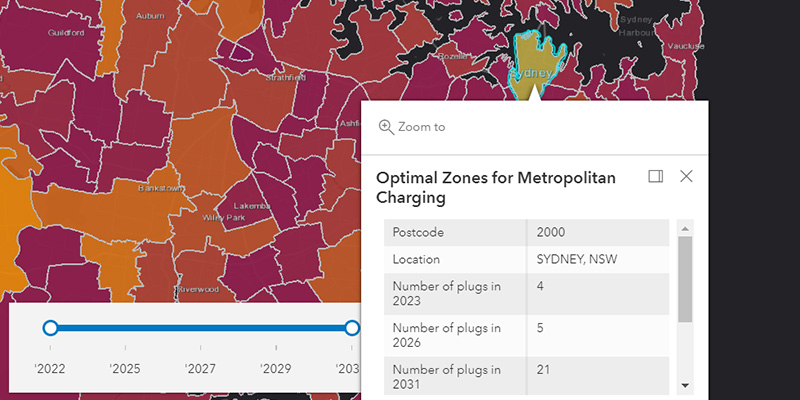 NSW DPIE electric vehicle fast charger master plan map