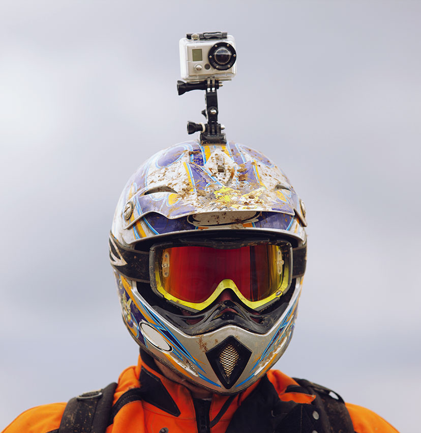 Motorbike helmet with camera