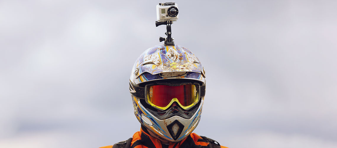 Motorbike helmet with camera