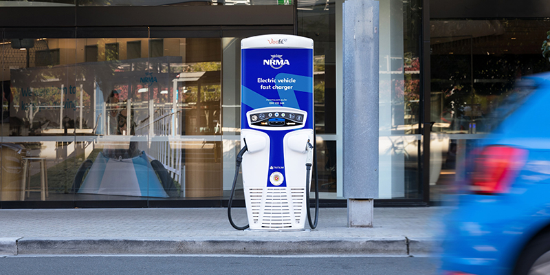 NRMA EV fast charger at Sydney Olympic Park