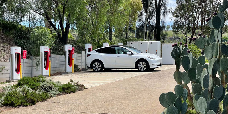 Tesla Model Y charging at Hollydene
