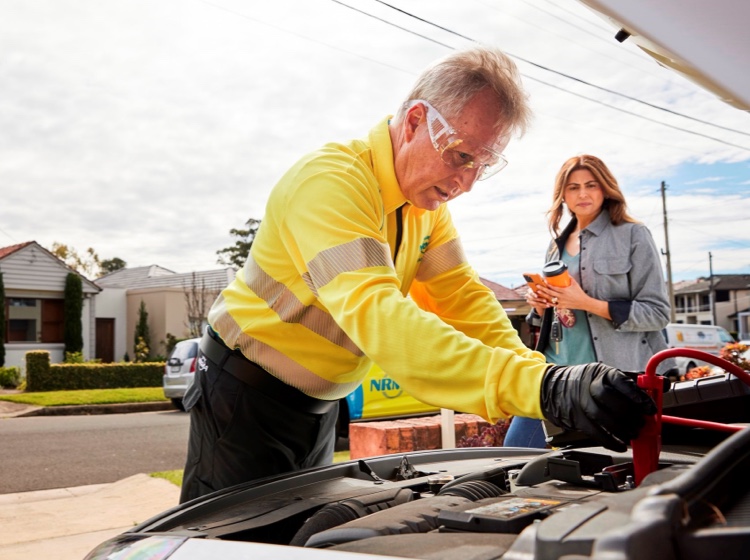 The NRMA helping a woman broken down