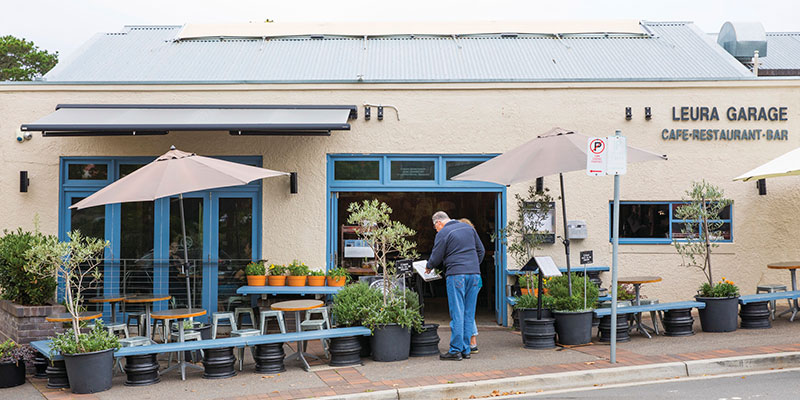 Outside view of Leura Garage Cafe