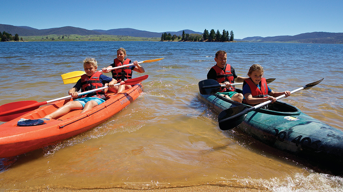 Family Kayaking Snowy Mountains my nrma local guides