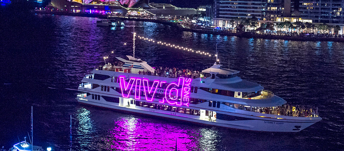 Captain Cook Vivid dinner cruise on Sydney Harbour