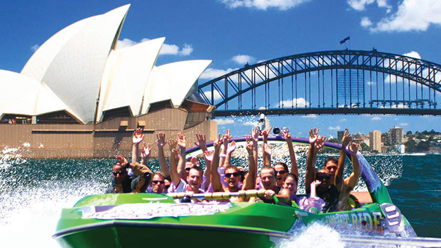 Jet boating in Sydney Harbour