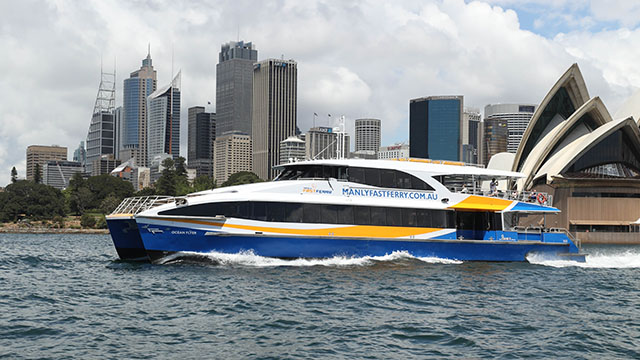 Manly Fast Ferry passes the Sydney Opera House