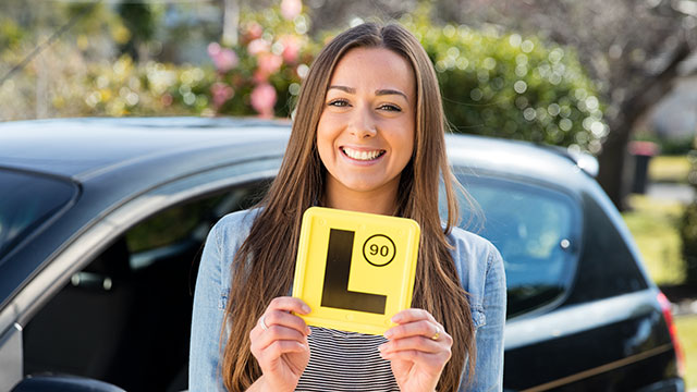 Girl with L plates
