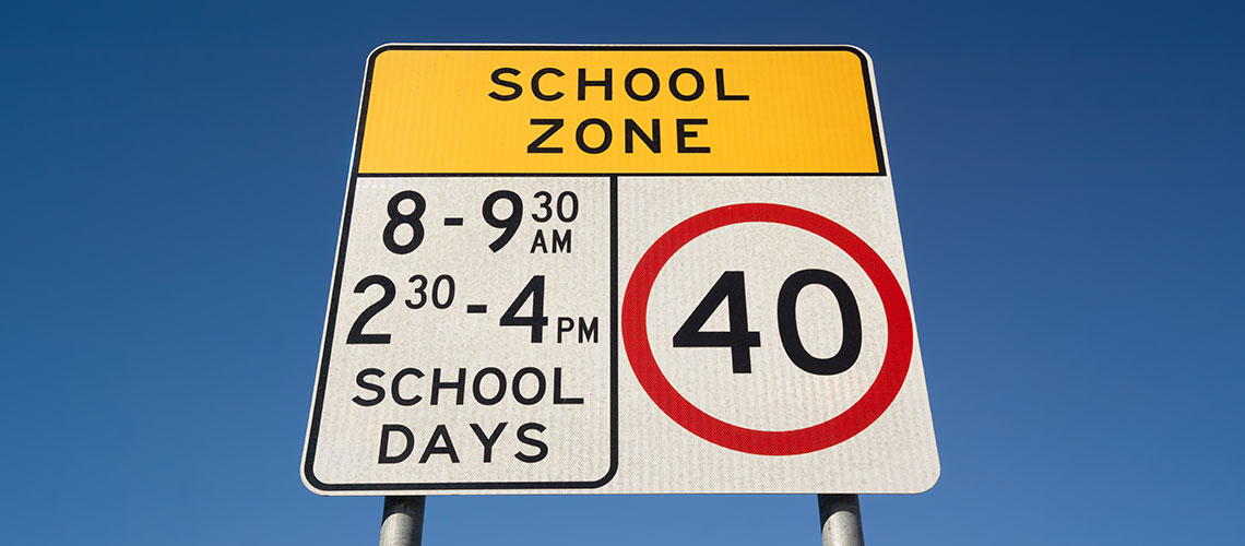 NSW school zone sign