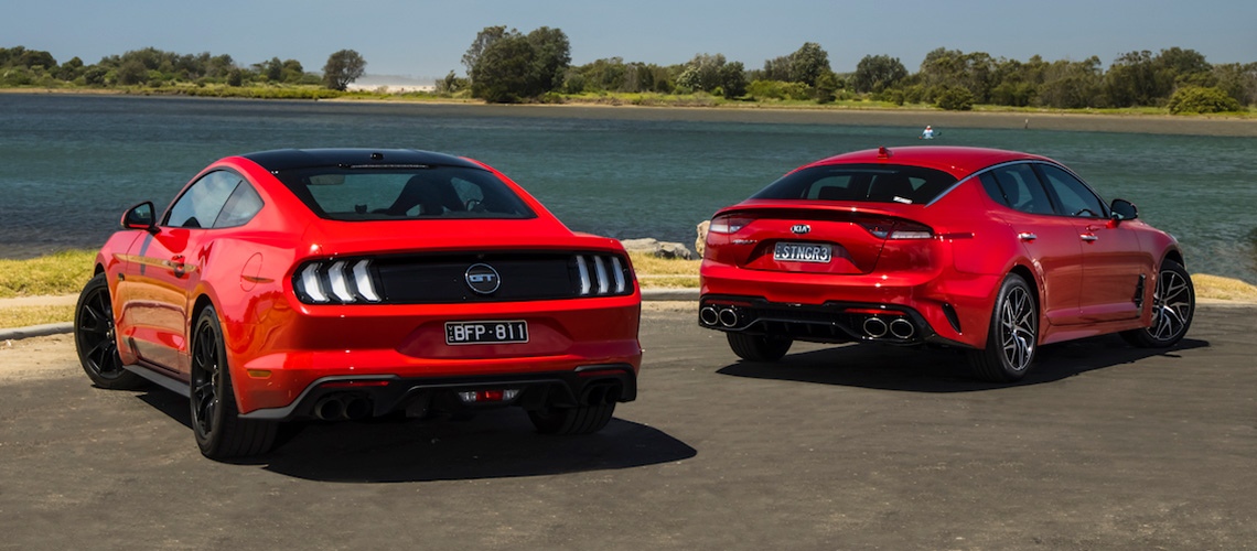 Ford Mustang and Kia Stinger