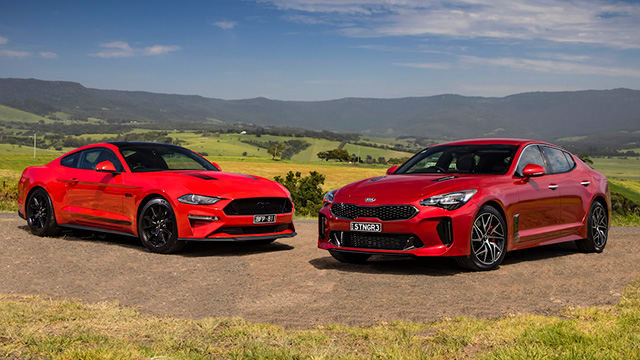Ford Mustang GT and Kia Stinger 330S
