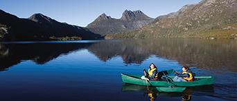 Kayaking Cradle Mountain, Tasmania