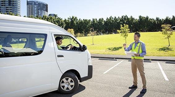 Corporate driver training van