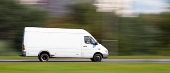Light commercial van driving