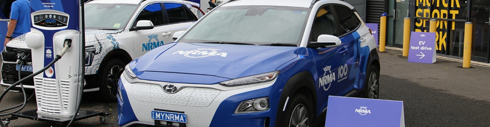 front-view-of-an-NRMA-branded-ev-1920x500 Front view of an NRMA branded vehicle.