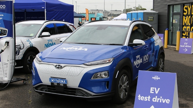 Front view of an NRMA branded vehicle.
