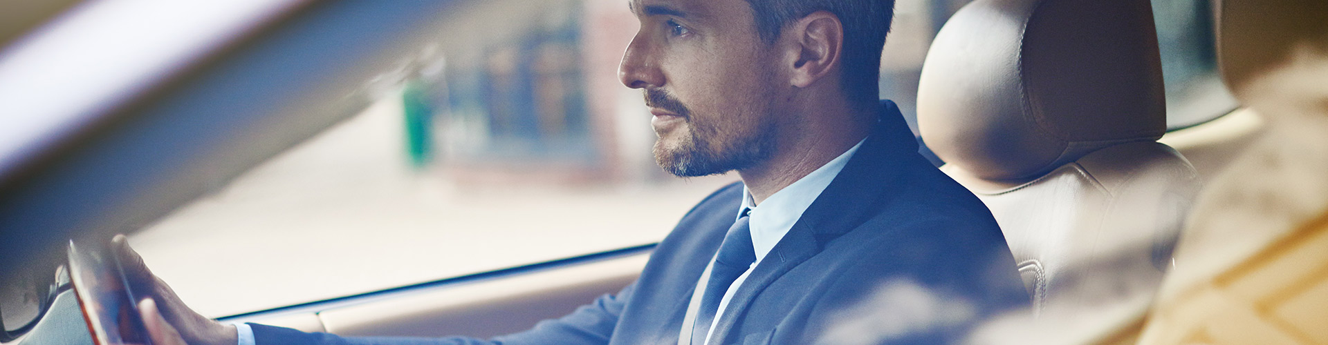 Businessman on his morning commute to work