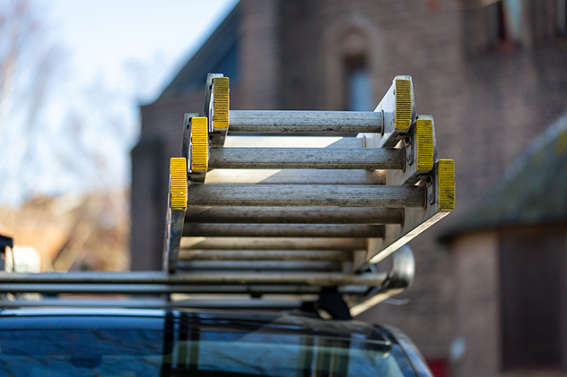 Ladder on a vehicle
