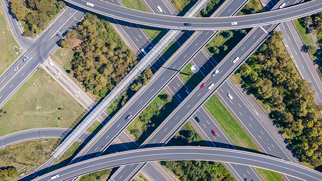aerial shot of m4 m7
