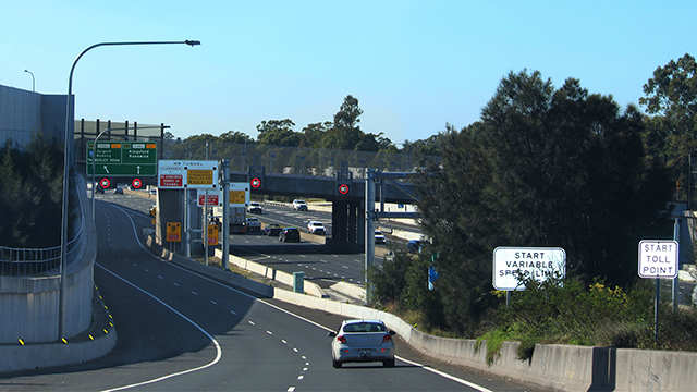 Car travelling down on ramp M5 and M8 motorway