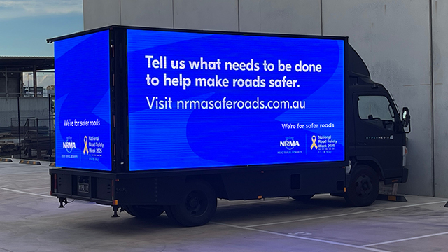 NRMA billboard for road safety campaign 2025