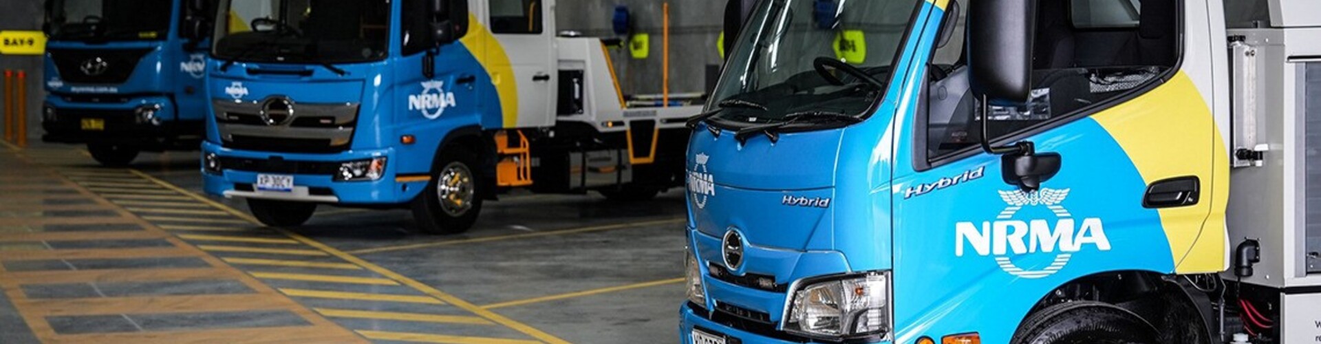Trucks lined up at NRMA's  new Towing Centre of Excellence