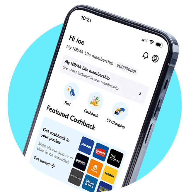 Display of the NRMA Lite interface once user has logged in