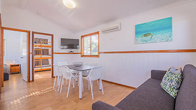 Blue Dolphin 2 bedroom villa living area