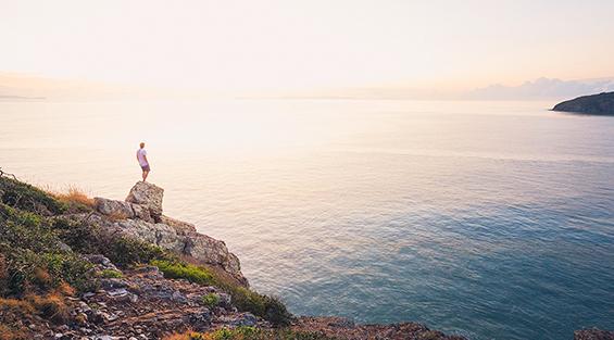 Person on rock, Capricorn Yeppoon Holiday Park