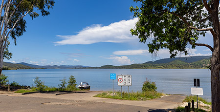 Boat ramp access to lake
