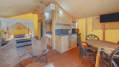 Glamping safari tent